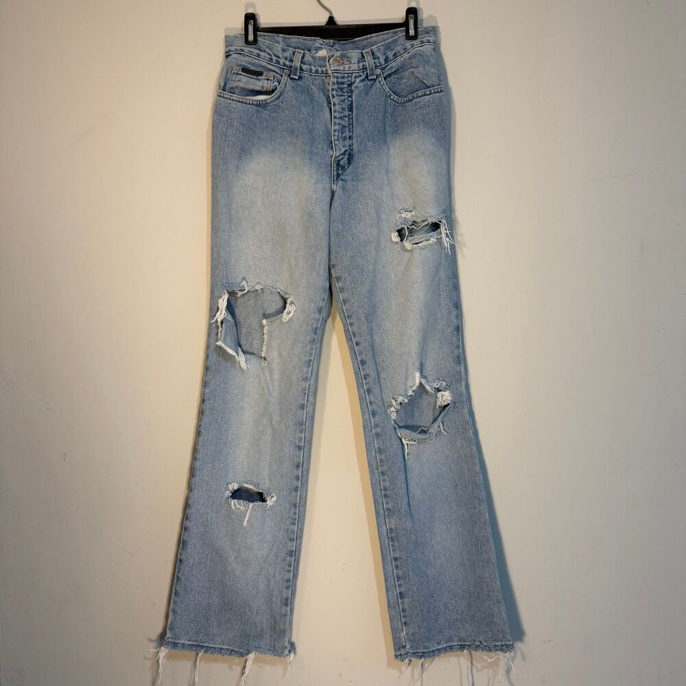 NY Jeans Vintage 100% cotton distressed straight leg, women’s. Sz 10